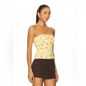 NWT Free people Scottie Tube Printed Top In Yellow Marimba origin. $58 XS